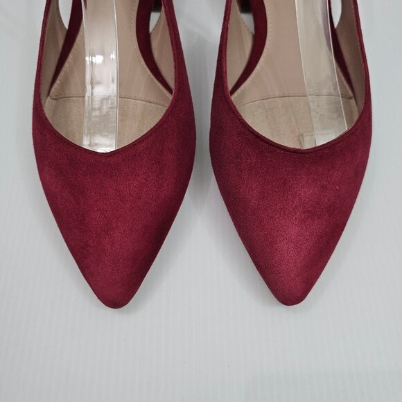 Cole Haan Mazie Slingback Flat Womens 9.5 Rio Red Suede Pointed Toe Low Heel NEW - Picture 5 of 13